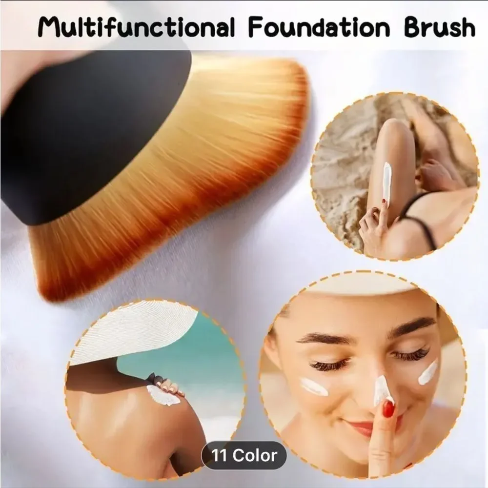 Slanted Foundation Makeup Brush With Case
